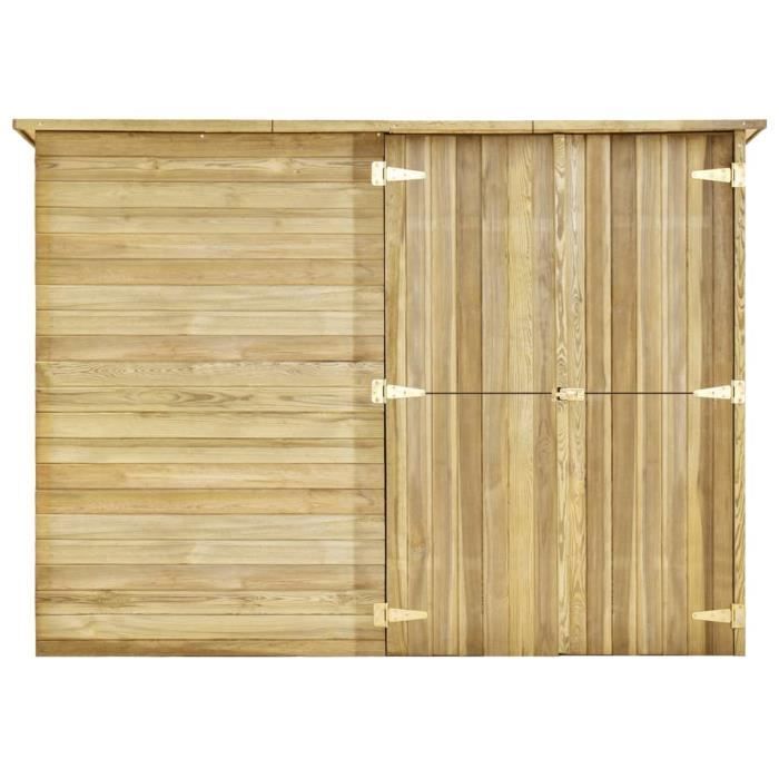 Casetta da giardino - VIDAXL - 232x110x170 cm - Legno di pino trattato - Doppia porta - Resistente alle intemperie