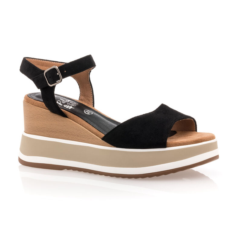 Svarte sandaler / sko med åpen tå til dame