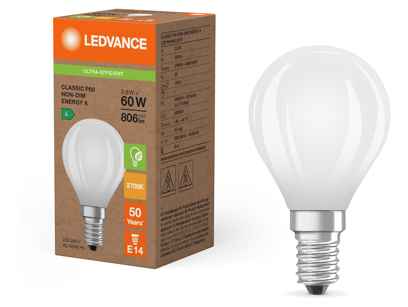 Żarówka LED Kulka E14 3,8W z ciepłą barwą światła