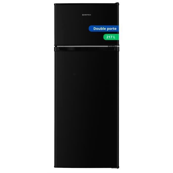 GEDTECH GE217DPBL Black Top Freezer Fridge - 217L Capacity - Energy Class E