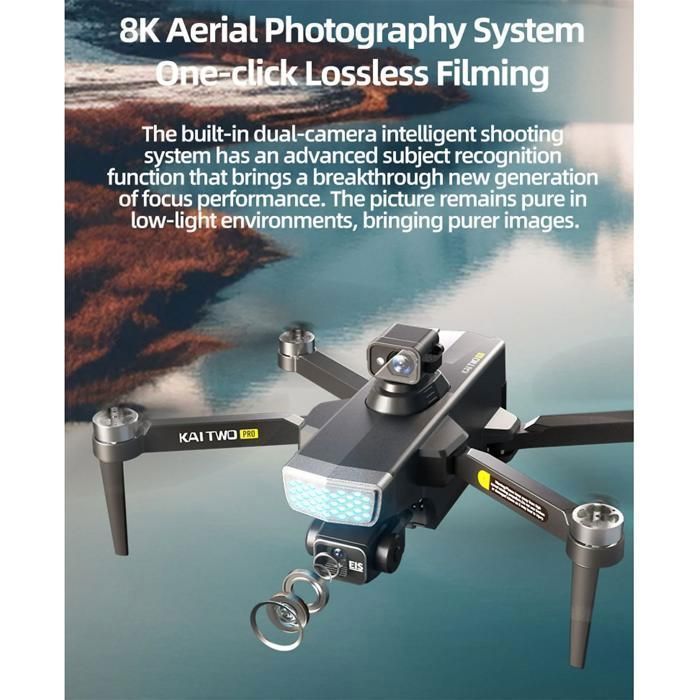 Dron, 8K, zoom 50X, lente gran angular, evasión de obstáculos, pantalla táctil, doble batería, apto para principiantes.