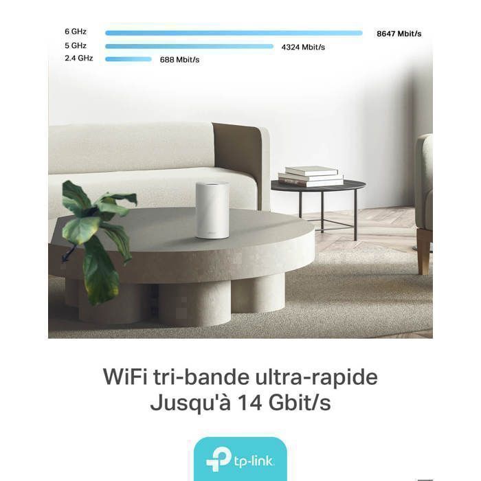 TP-Link Deco BE68 7 Mesh WiFi System BE14000 (3-pack) - 14 Gbps - Tri-Band - WPA3