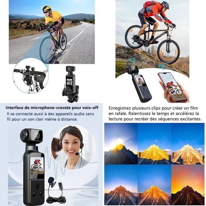Caméra Sport 4K UHD - Lentille Rotative 270°, WiFi, Écran 1.3