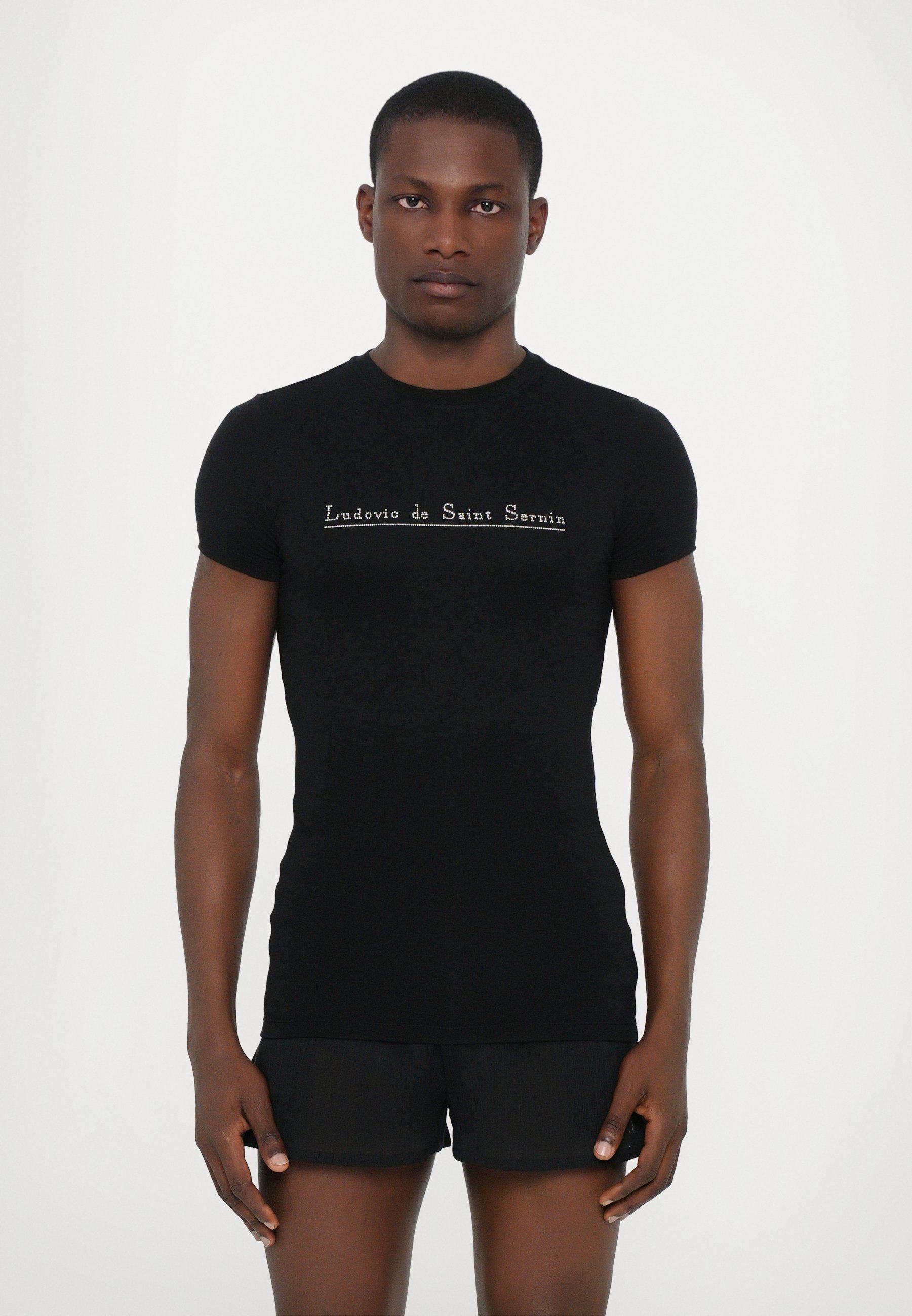 T-shirt Ludovic de Saint Sernin SIMPLE SHORT SLEEVES STUD LOGO UNISEX - Stampa - nera