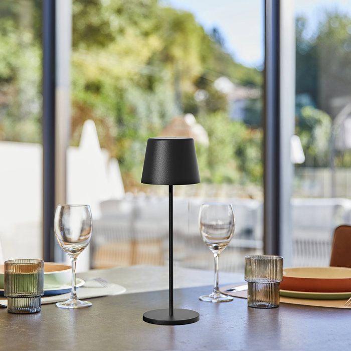 Lampada da tavolo wireless - LUMISKY - KELLY BLACK - Alluminio nero - LED bianco dimmerabile - Ricaricabile - H38 cm