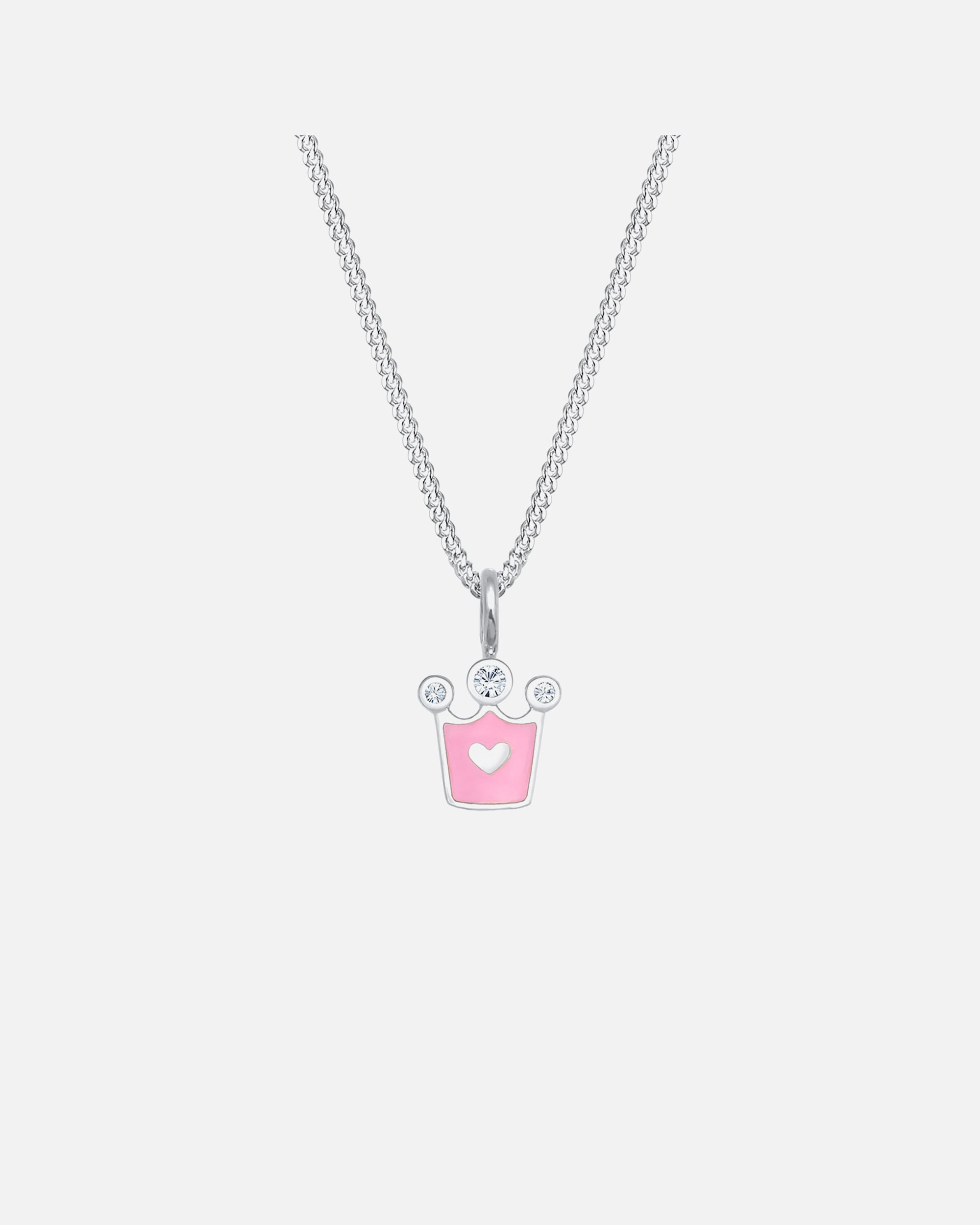 Elli Femmes Enfants Couronne de cœur avec cristaux en argent sterling 925