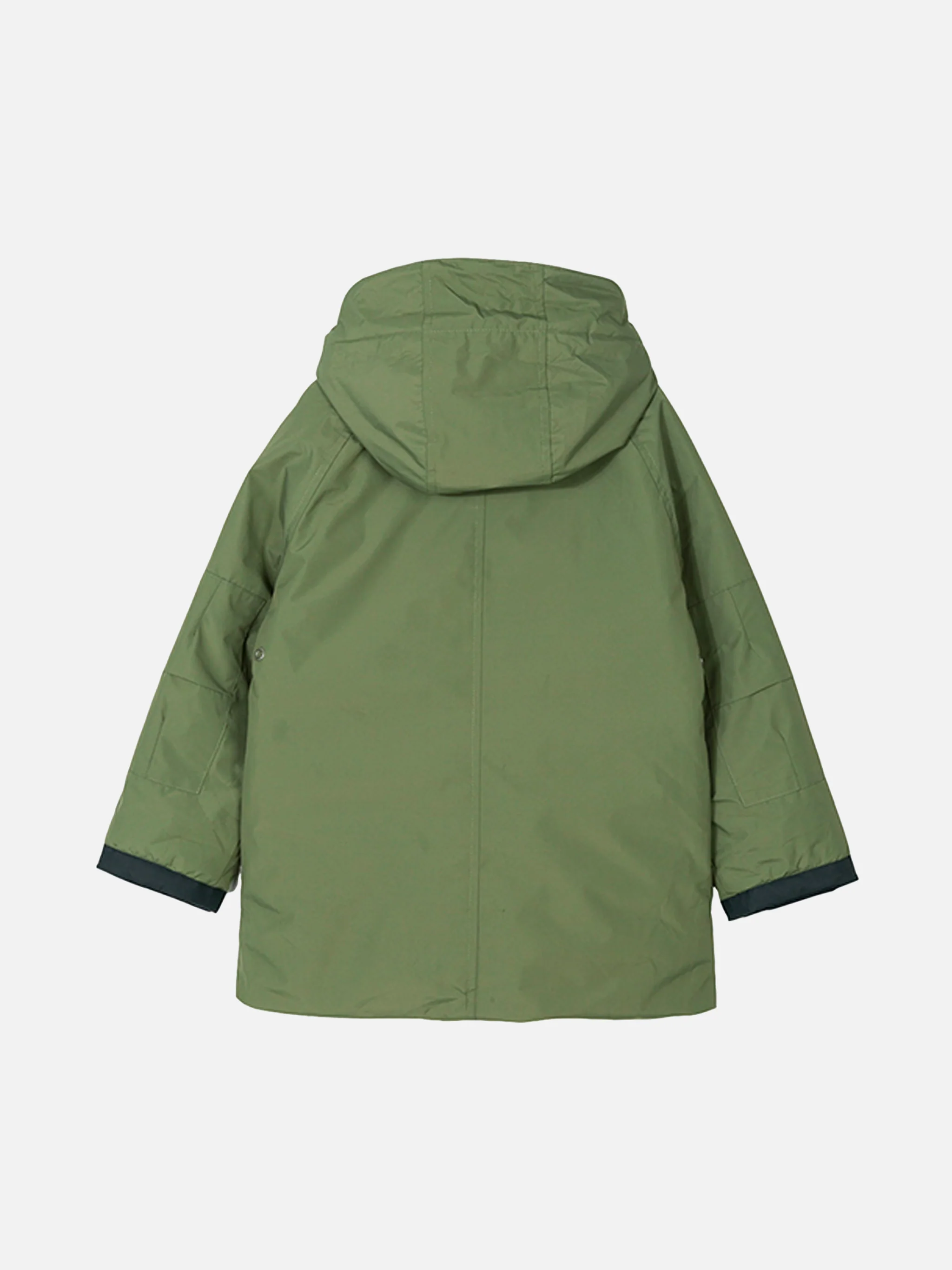 Kinderparka in legergroen met capuchon