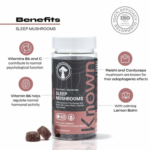 Known Nutrition Sleep Mushrooms Vegan Gummy Supplement x 60 | Zdraví | Superdrug
