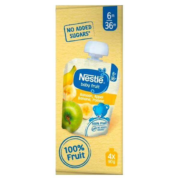 Nestlé 6+M ābolu un banānu spiedpaciņas<br>4 gabali