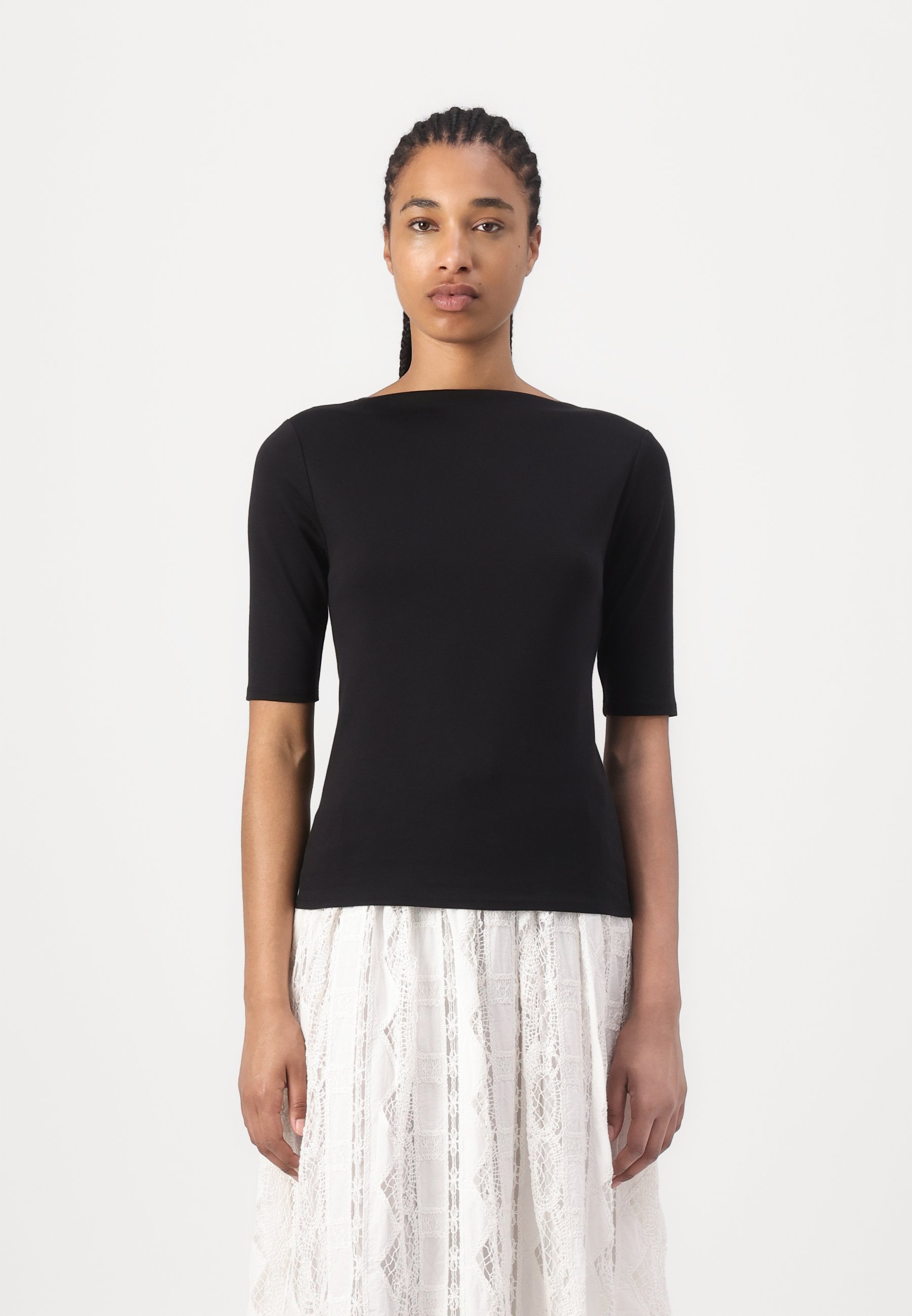Calvin Klein Half Boat Neck - Basic T-shirt - zwart