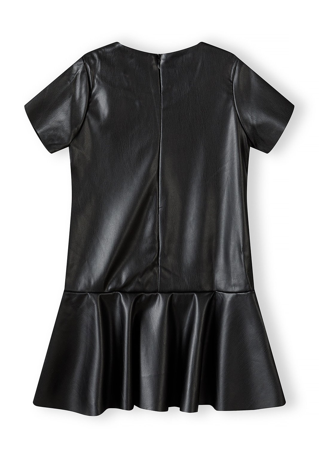 Robe cocktail/robe de soirée MINOTI à manches courtes en similicuir noir