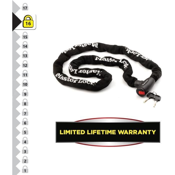 MASTER LOCK Motorfiets Anti-diefstalketting - 2 meter ketting - Ideaal voor motorfietsen en scooters