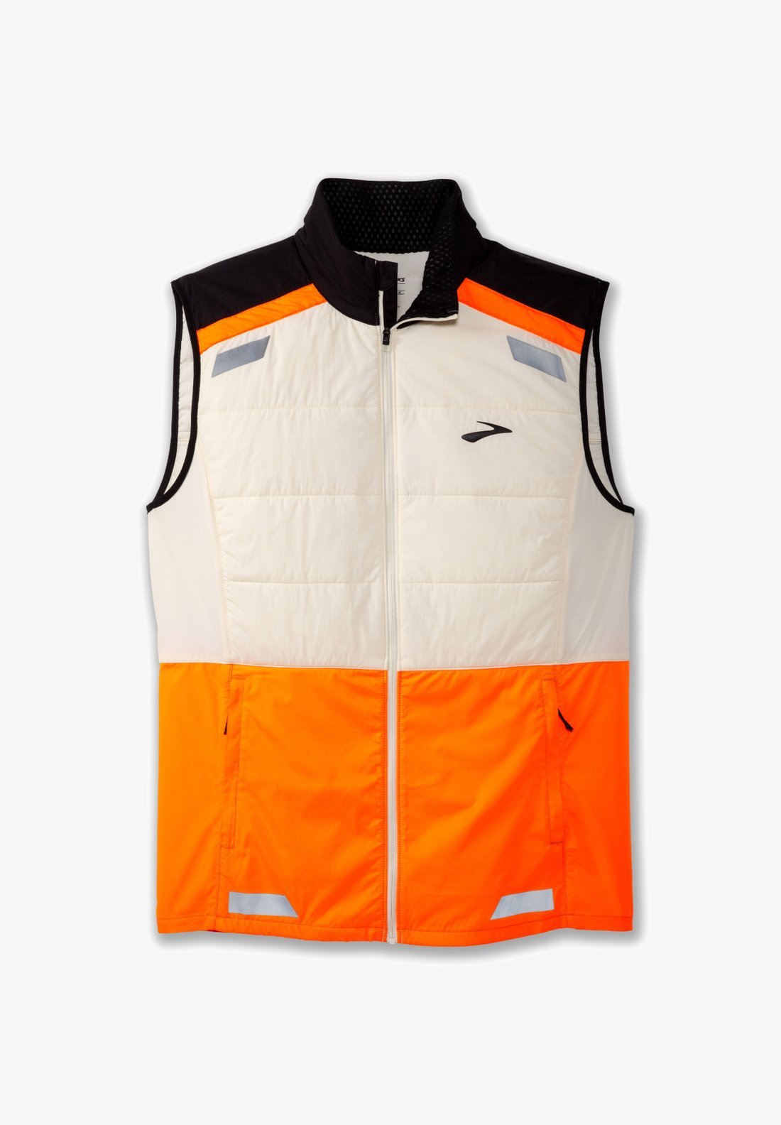 Brooks RUN VISIBLE INSULATED VEST 2.0 - Vest - ecru fluoro flash black