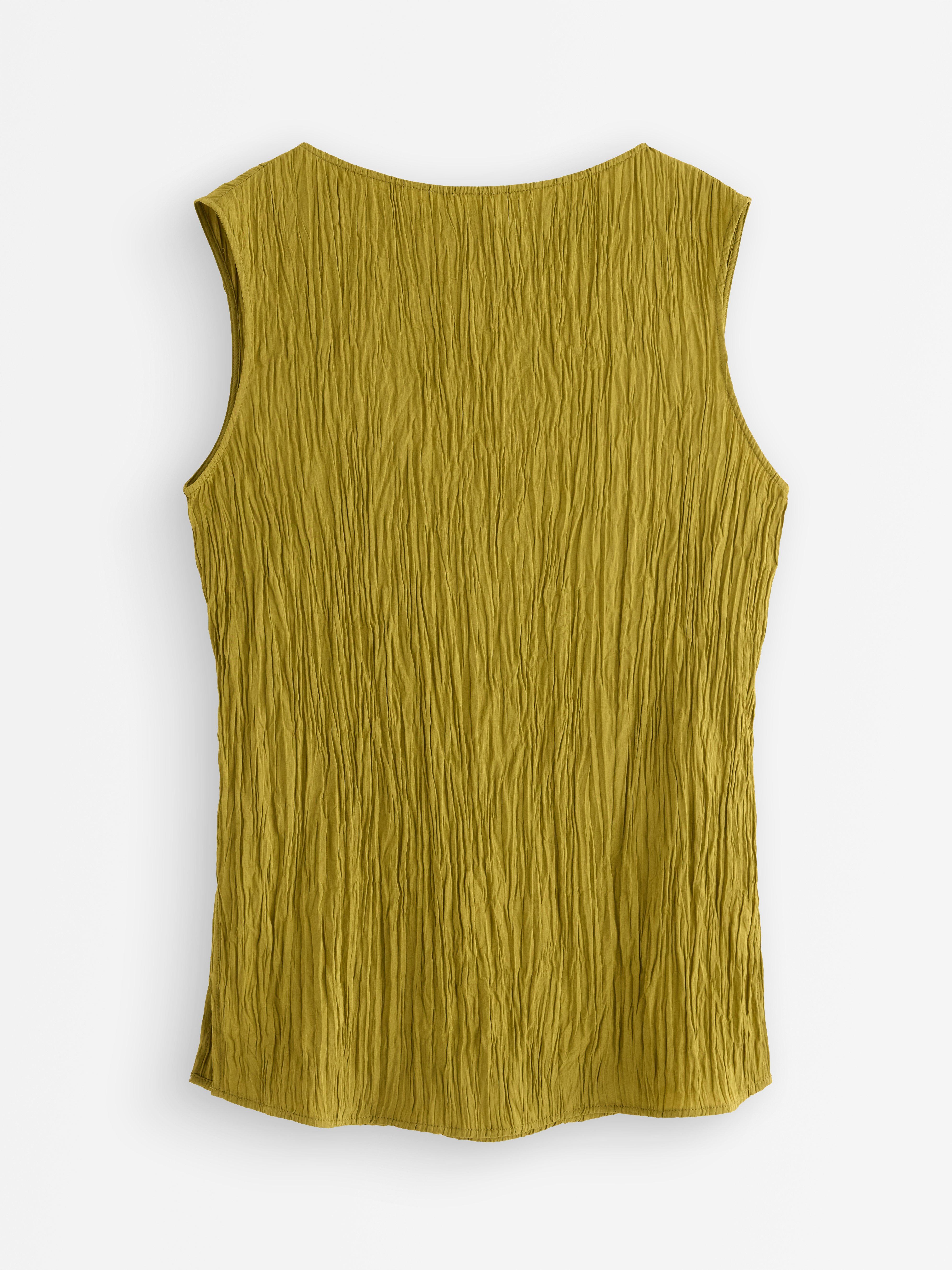 Krinklad ärmlös blus Dusty Green