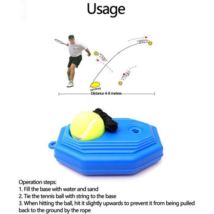 Rebotador de tenis portátil, equipo de entrenamiento individual, herramientas de juego prácticas. Etiqueta