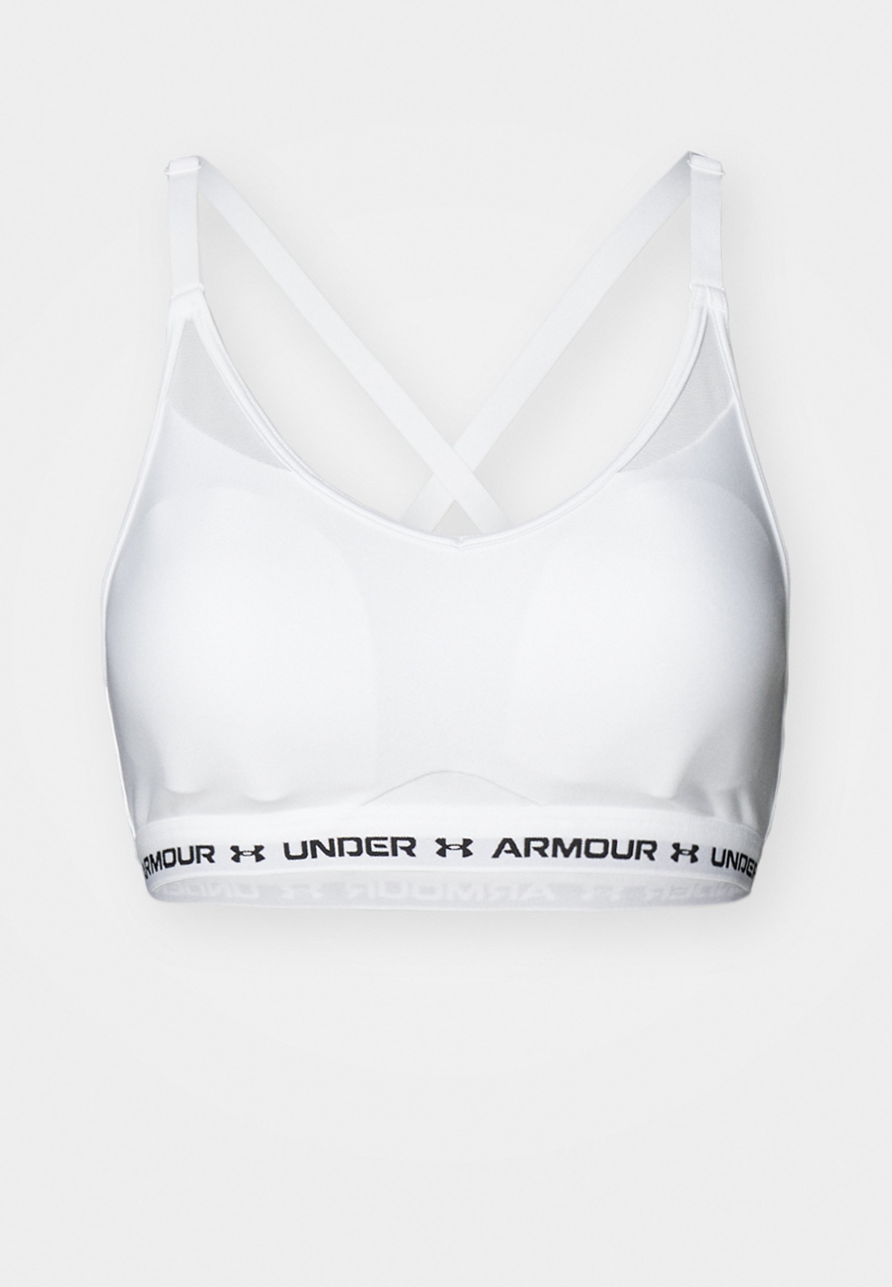 Under Armour CROSSBACK LOW - Sportbeha met lichte ondersteuning - wit/zwart