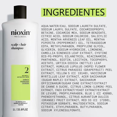 Nioxin Professionals Shampoo Hodebunn 2 Naturlig ubehandlet hår Lyst Coffret Hair Shampoo Naturlig hår 1000 ml 1000 ml