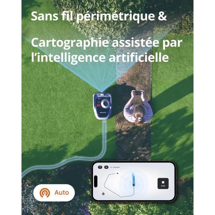 Robot Tondeuse sans Fil Navimow i105E périphérique 500 m² - RTK+Vision - IA cartographie Automatique - Gestion multizone