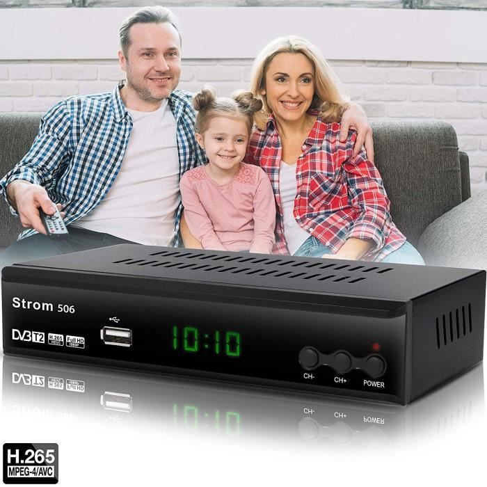Strom 506 DVB-T2 Récepteur Numérique Décodeur TNT Terrestre  ✓DVB-T / DVB-T2 ✓ Full HD ✓MPEG 2 ✓MPEG 4 ✓H.265 ✓1080i ✓1080