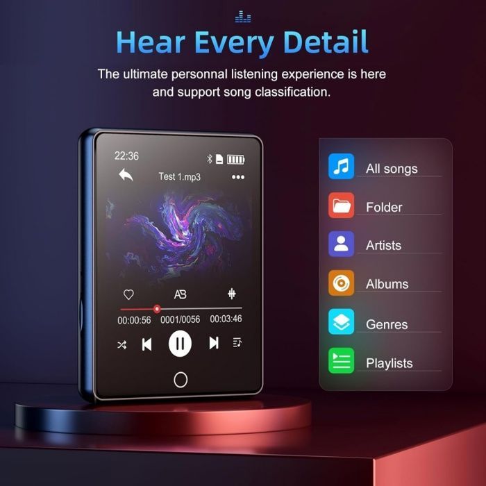 Touchscreen MP3/MP4-speler - OUIZ - D26 - 64 GB - Bluetooth 5.3 - 2,8-inch touchscreen