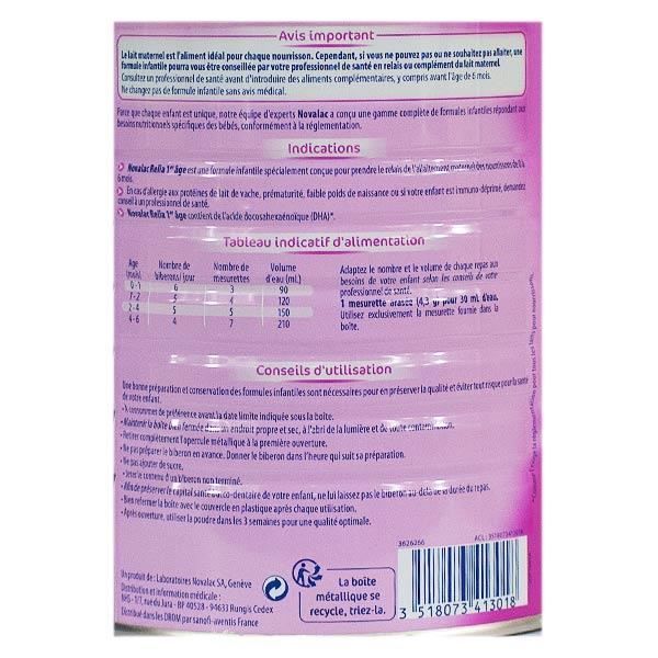 Novalac Lait Relia 1er Âge 800g