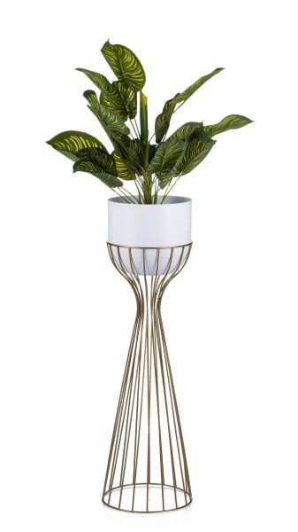 Kwietnik nowoczesny 68 cm złoto biały GLAM
