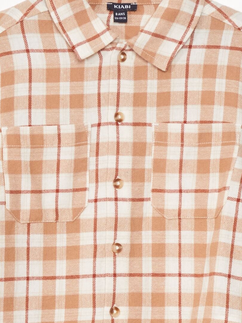 Camisa de flanela xadrez - MARROM