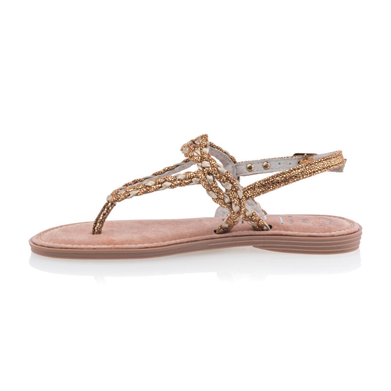 Braune Zehentrenner-Sandalen für Damen