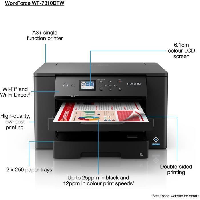 Einzelfunktionsdrucker – EPSON WF-7310DTW – Tintenstrahl – A3 – Farbe – WLAN