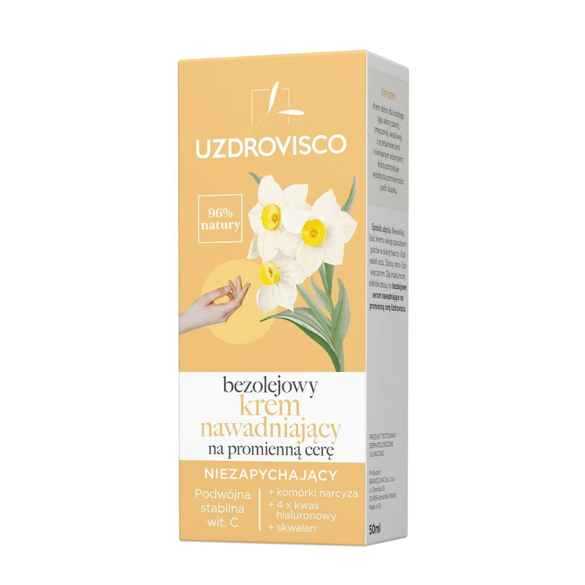 Uzdrovisco Bezolejowy krem nawadniający na promienną cerę niezapychający