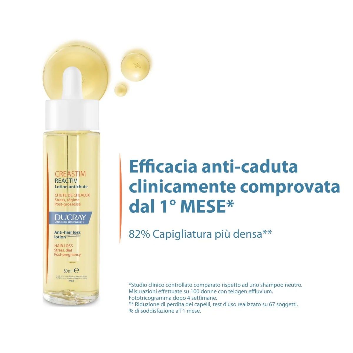 DUCRAY Ducray Creastim Reactiv gezichtslotion tegen haaruitval 60 ml Stress, diëten, na de zwangerschap