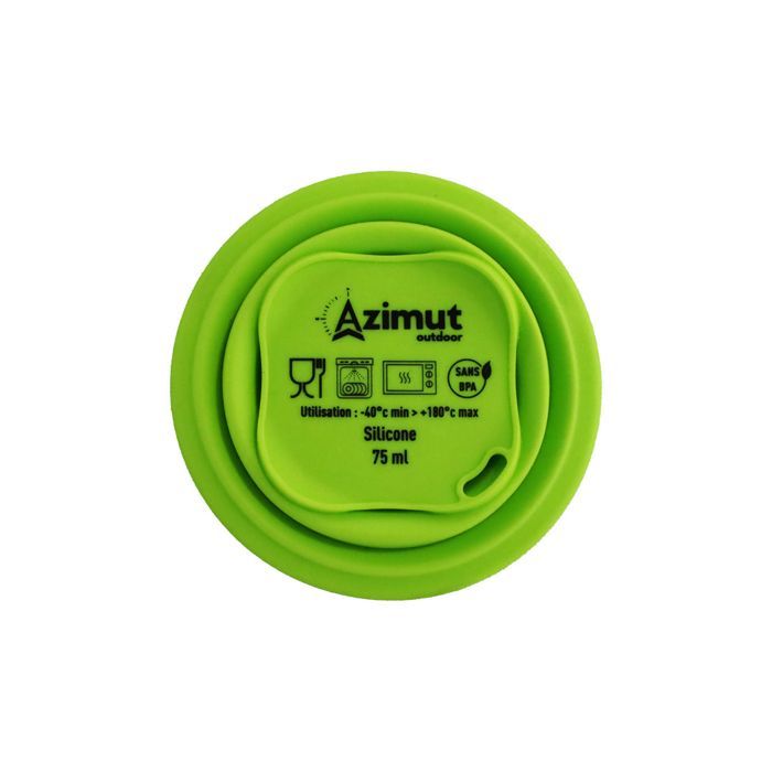 Tazza pieghevole 75 ml verde lime - Piatto - Vetro | Azimut Outdoor Attrezzatura da campeggio e bivacco Azimut outdoor