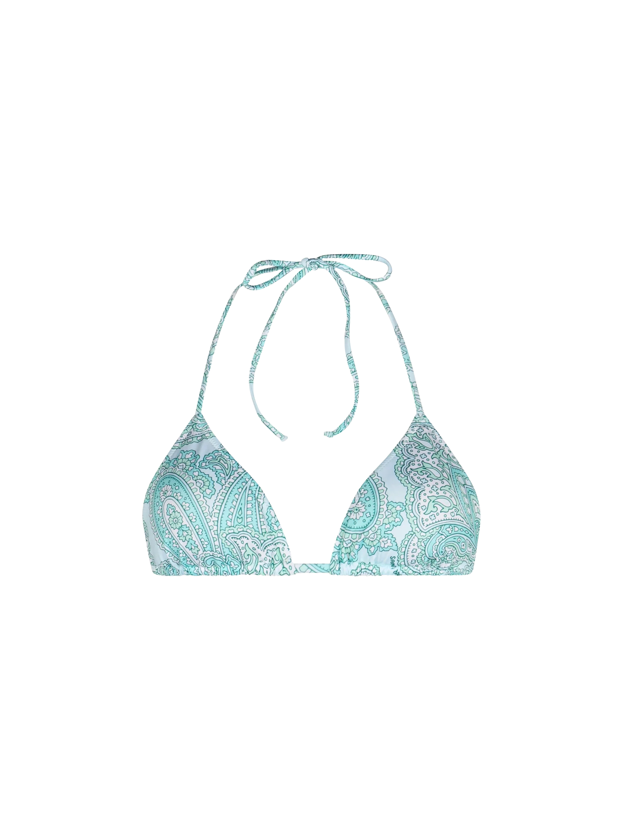 Leah damesbadpak in aquagroen met paisleyprint en driehoekig patroon