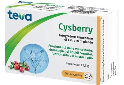 TEVA Cysberry voedingssupplement voor de urinewegen en microcirculatie, 20 tabletten met antioxidanten.