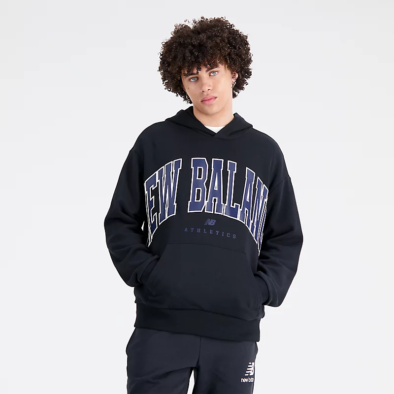 Bluza z kapturem unisex unisex forvrengte klassikere french terry – czarna