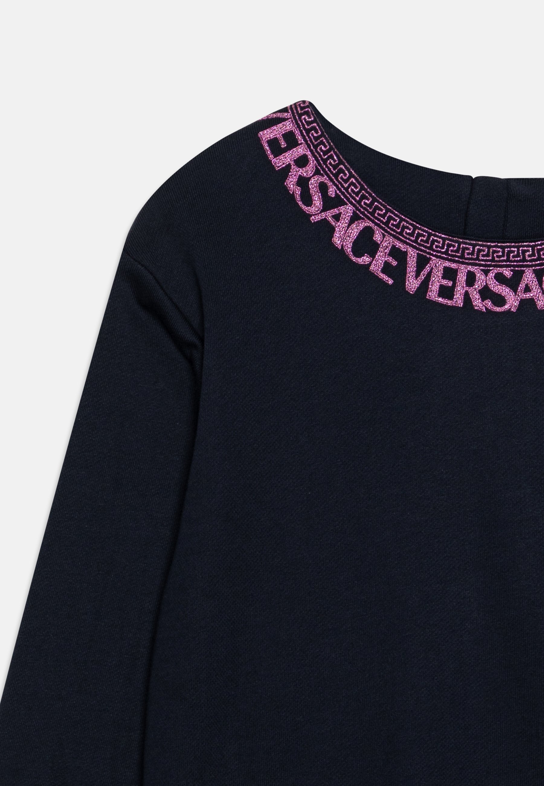 Versace GREEK LOGO EMBROIDERY - Mikina - navy/pink