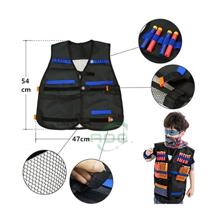 Gilet Tactique Enfant - WoWa® - Nerf N-Strike Elite - Avec Lunettes - Mixte - Plastique-Résine