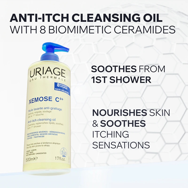 Uriage Xemose C8+ Anti-Itch Cleansing Oil nomierinoša attīroša eļļa sausai un atopiskai ādai