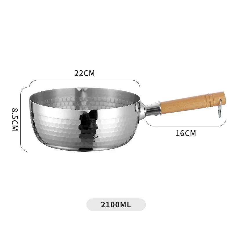 Casserole japonaise en acier inoxydable à motif flocon de neige Householo, antiadhésive, pour la cuisson des nouilles instantanées et du lait.