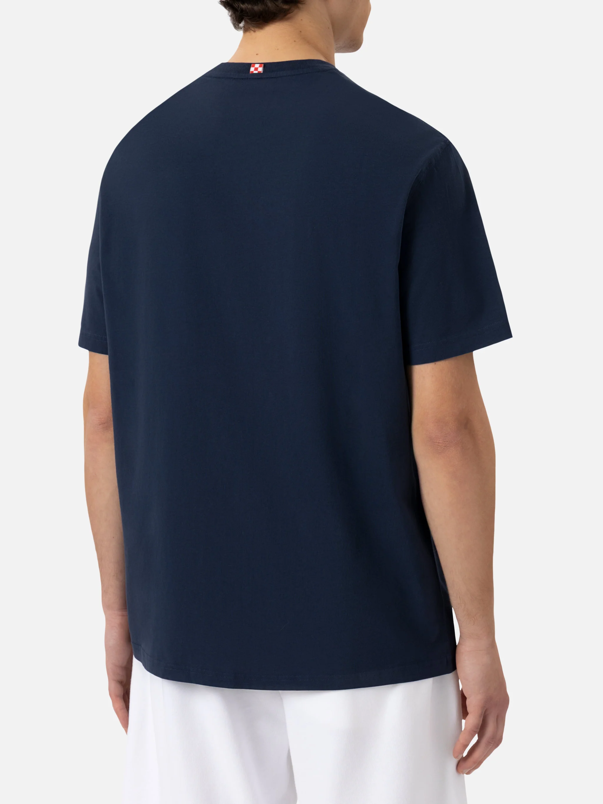 T-shirt voor heren van biologisch katoen met Mojito Social Club-borduurwerk.