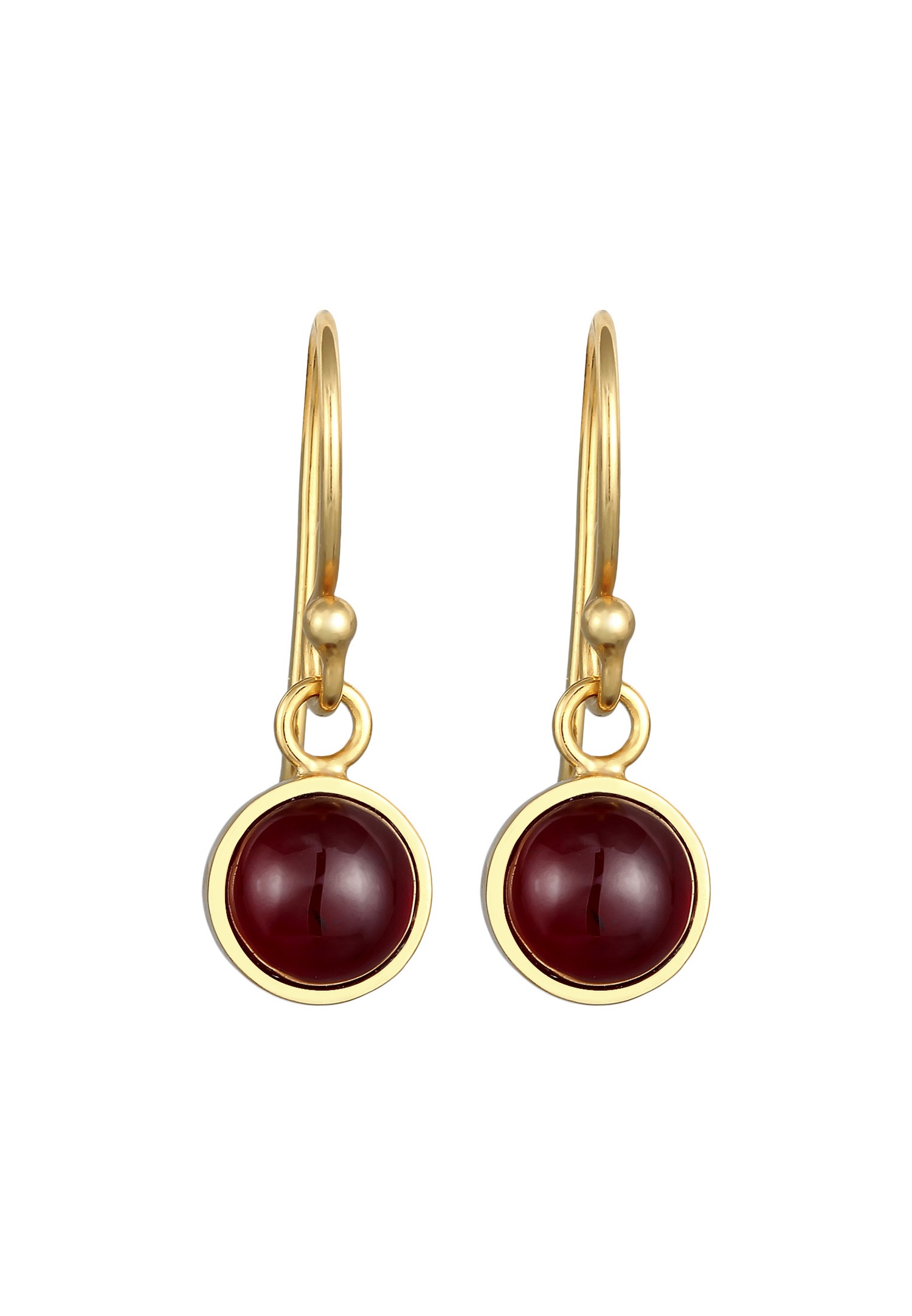 Elli PREMIUM Elli PREMIUM Boucles d'oreilles Femmes Pendentif d'oreilles Basic Rond avec Grenat pierres précieuses en argent sterling 925 Plaqué or