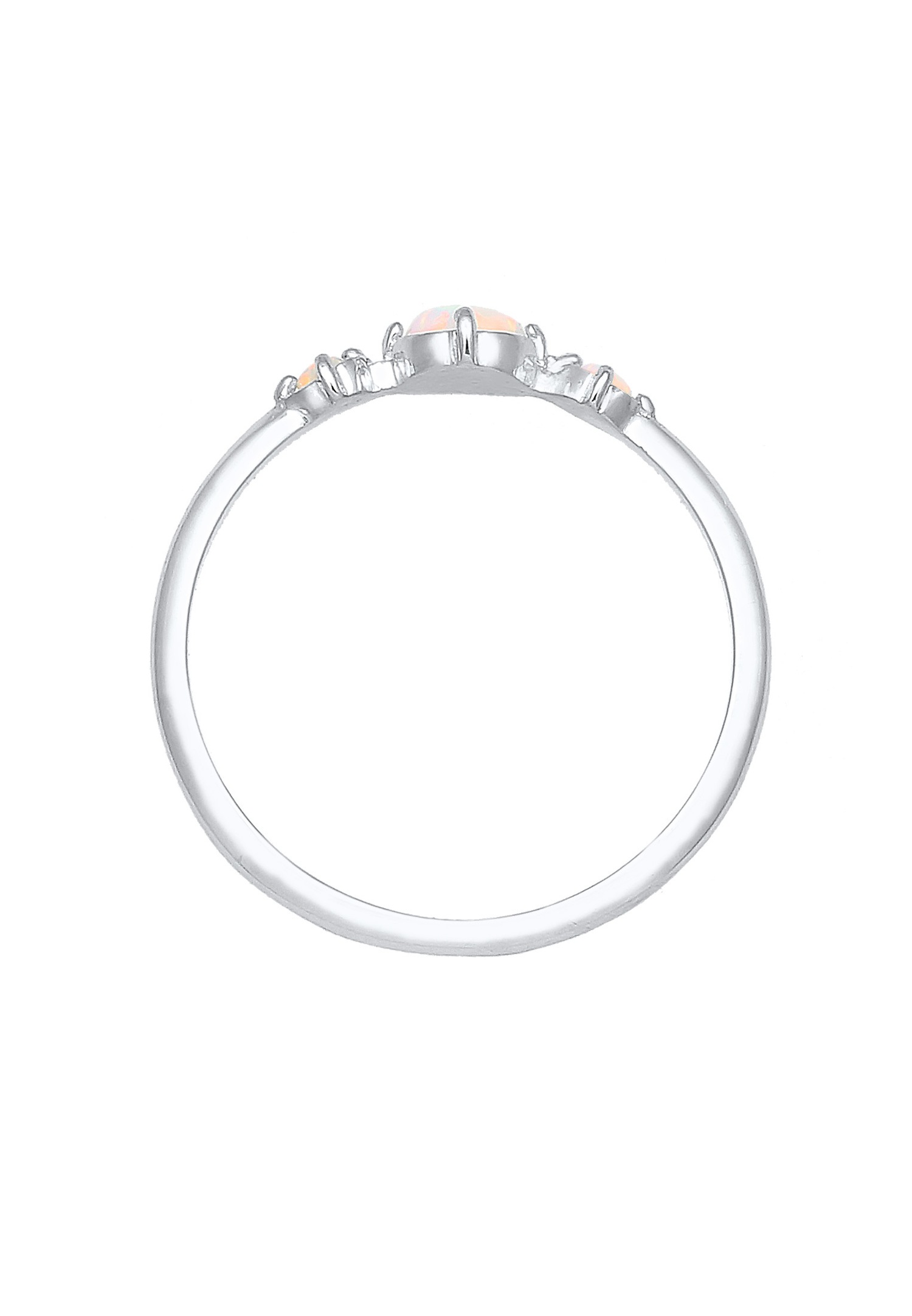Elli Femmes Bande Géo Vintage Tendance avec Opale Synthétique en Argent Sterling 925