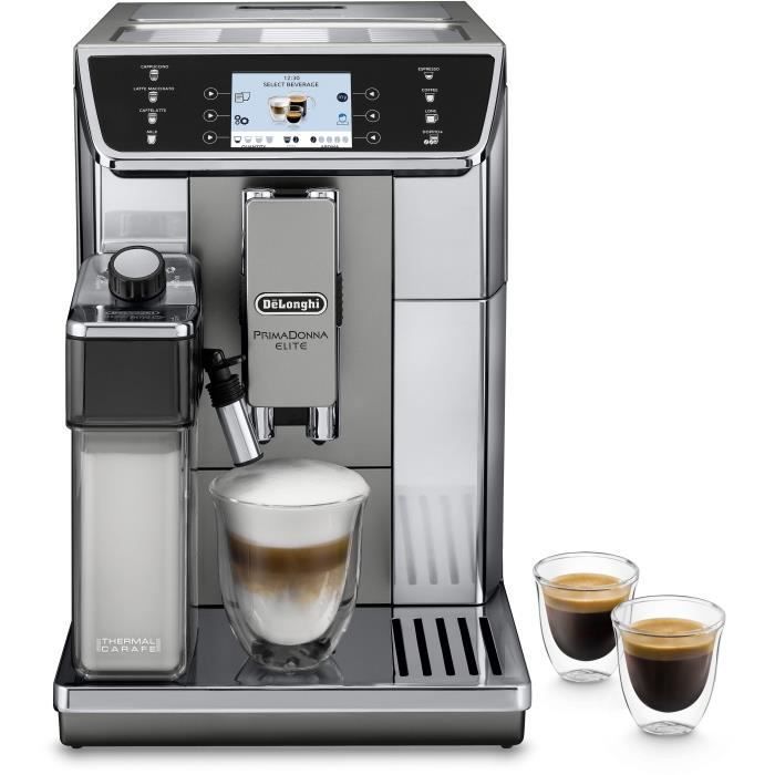 Cafetera espresso De'Longhi Primadonna Elite con molinillo incorporado - ECAM650.55.MS - 14 recetas - Gris
