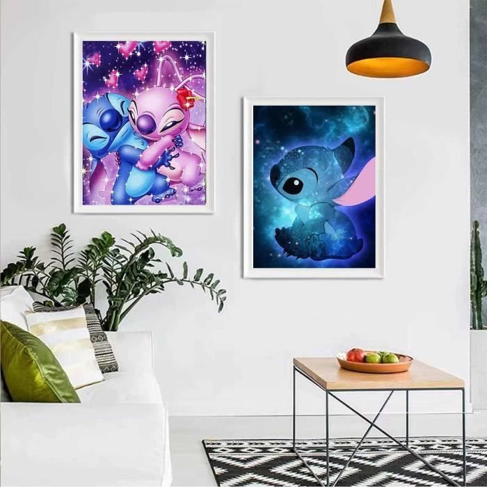 Kit de Peinture Diamant 5D - DIY - Stitch - Multicolore - Pour Adultes et Enfants - Décoration Murale