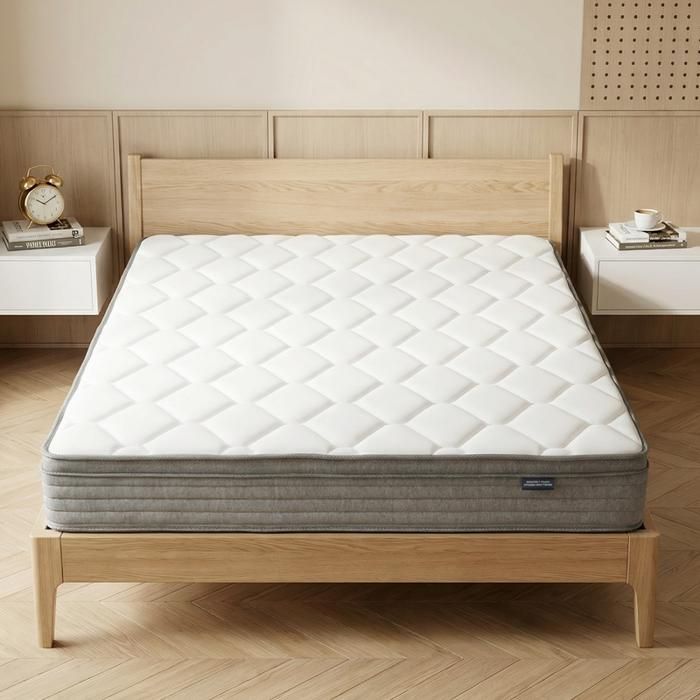 HOLDLAMP 90x200 cm Patja - Erittäin paksu 25 cm - Muistivaahto + 7-vyöhykejouset - Hypoallergeeninen ja käännettävä Valkoinen-harmaa