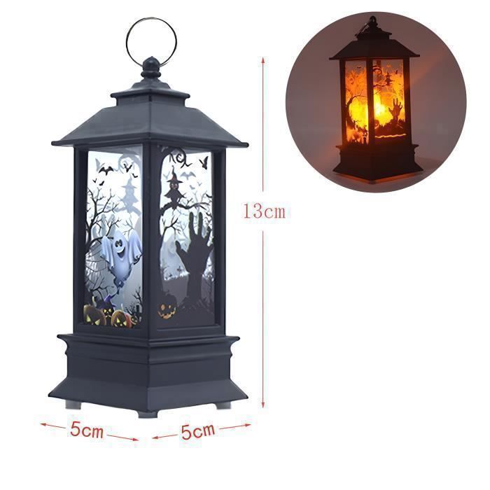3 Pcs Lanterne à bougie LED d'Halloween, Fantôme Château Main Halloween Lanterne suspendue en d'extérieur pour Décor de fête