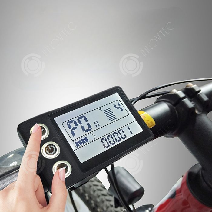 INN 24V/36V/48V/60V Bike Computer, Easy to Use, Large Backlit Display, Practical Black