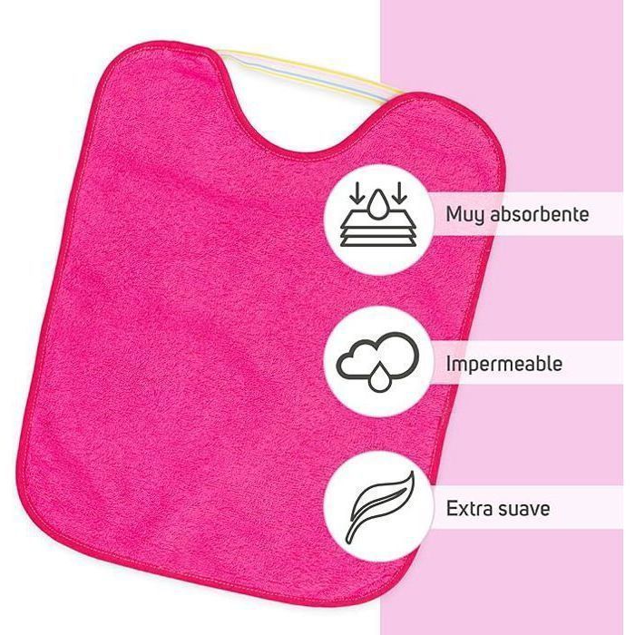 TI-TIN | Set di 4 bavaglini impermeabili 32x36 cm | Colori vivaci | Bavaglini per bambini dai 18 ai 24 mesi