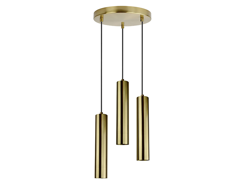 Lampa wisząca Napoli 3-punktowa 25 cm metalowa złota