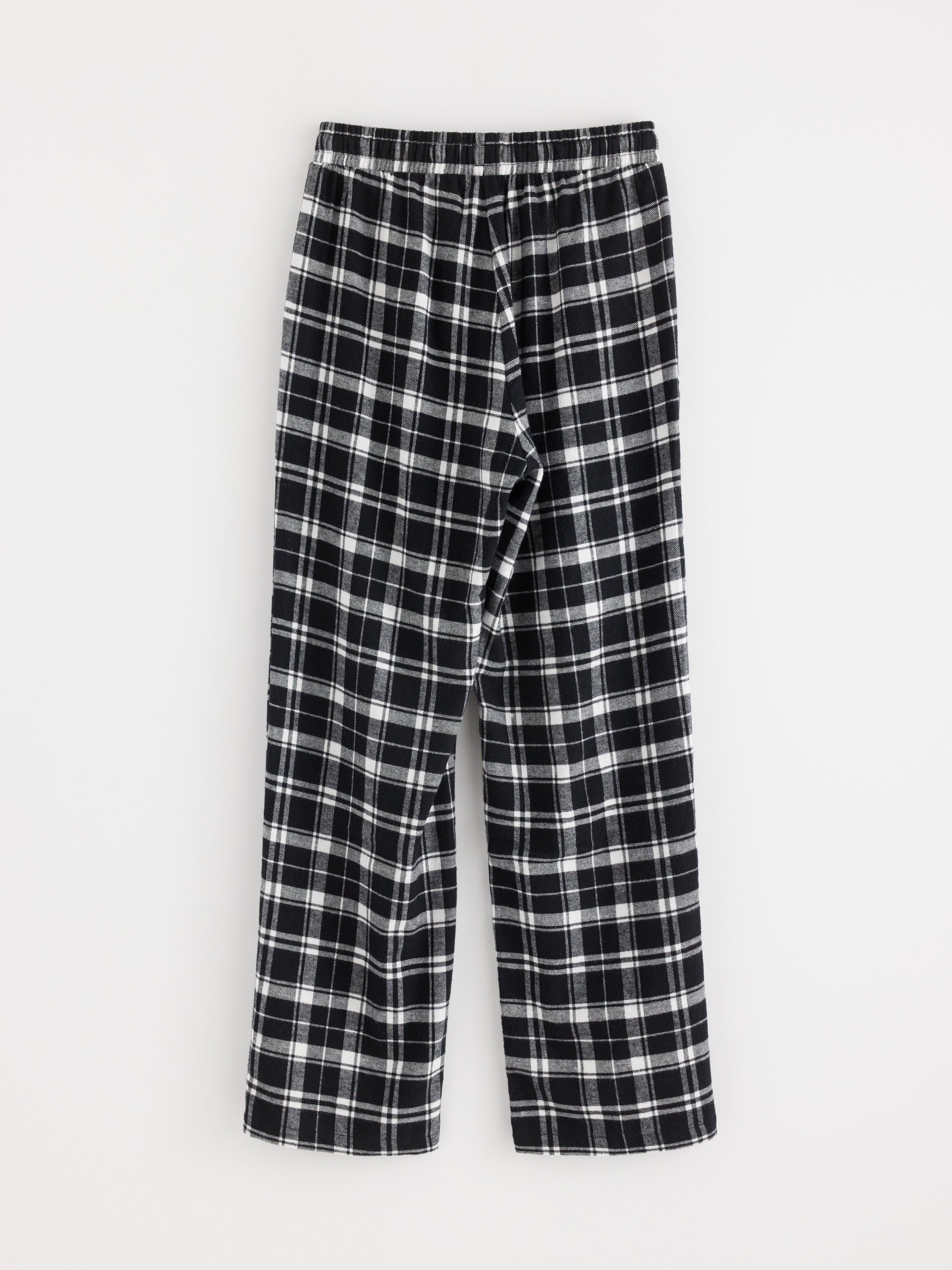 Pantalones de pijama de franela negros